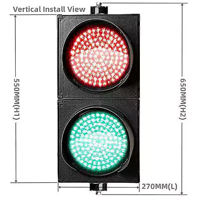 200MM(8 Inch) 2-Aspect Red Green Ball Led Traffic Light With Cobweb Lens