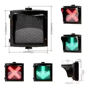 Đ&egrave;n giao th&ocirc;ng Led 1 kh&iacute;a cạnh với t&iacute;n hiệu điều khiển l&agrave;n đường mũi t&ecirc;n xanh chữ thập đỏ