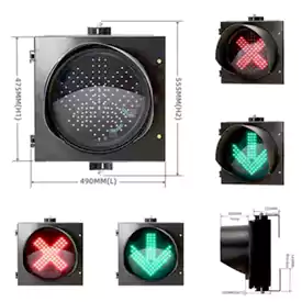 Đ&egrave;n giao th&ocirc;ng Led 1 kh&iacute;a cạnh với đ&egrave;n điều khiển l&agrave;n đường mũi t&ecirc;n xanh chữ thập đỏ