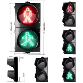 Đ&egrave;n giao th&ocirc;ng Led 2 kh&iacute;a cạnh với đ&egrave;n cho người đi bộ m&agrave;u đỏ xanh