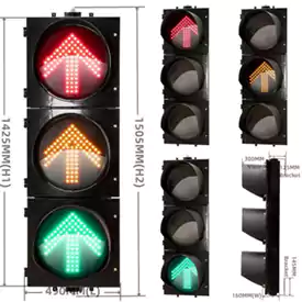 Đ&egrave;n giao th&ocirc;ng Led 3 kh&iacute;a cạnh với Semaphore mũi t&ecirc;n xanh đỏ v&agrave;ng