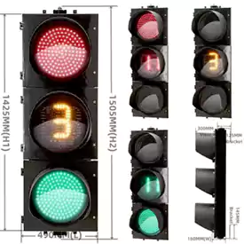 Đ&egrave;n giao th&ocirc;ng Led 3 kh&iacute;a cạnh với bộ hẹn giờ đ&egrave;n giao th&ocirc;ng th&ocirc;ng minh m&agrave;u đỏ xanh