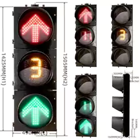 Đ&egrave;n giao th&ocirc;ng Led 3 kh&iacute;a cạnh với bộ hẹn giờ đ&egrave;n giao th&ocirc;ng th&ocirc;ng minh h&igrave;nh mũi t&ecirc;n