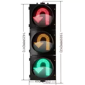 Đ&egrave;n giao th&ocirc;ng Led 3 kh&iacute;a cạnh c&oacute; đ&egrave;n b&aacute;o rẽ chữ U