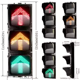 Đ&egrave;n giao th&ocirc;ng Led 3 kh&iacute;a cạnh với đ&egrave;n t&iacute;n hiệu giao th&ocirc;ng mũi t&ecirc;n