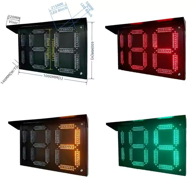 1000*600MM 2.5-Digit Traffic Light Countdown Timer
