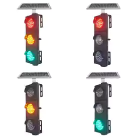 Đ&egrave;n giao th&ocirc;ng kh&ocirc;ng d&acirc;y năng lượng mặt trời 4 inch (100MM) cho xe