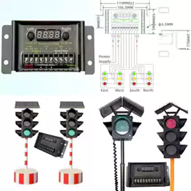 Bộ điều khiển đèn giao thông dây kích thước nhỏ 6 đầu ra
