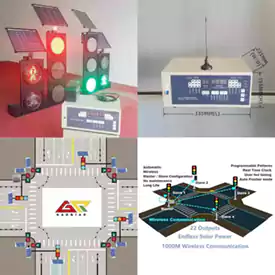 Bộ điều khiển tín hiệu giao thông mặt trời không dây 22 đầu ra