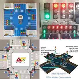 Bộ điều khiển đèn giao thông năng lượng mặt trời không dây 44 đầu ra