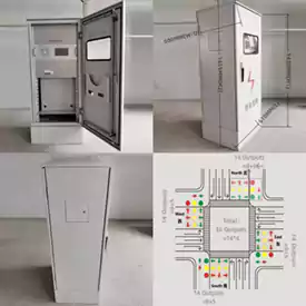 Tủ điều khiển ánh sáng giao thông 56 đầu ra có bộ điều khiển